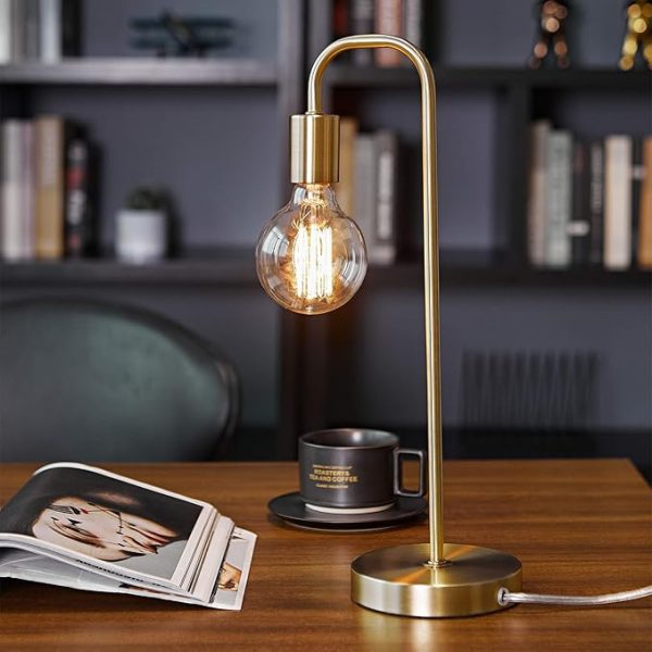 Globe Electric 67433 18" Table Lamp, Matte Brass, Table Lamp for Living Room, Home Décor, Lamps for Bedrooms, Room Décor, Nightstand, Home Improvement, Reading Lamp, E26 Base Socket, Home Décor - Image 3