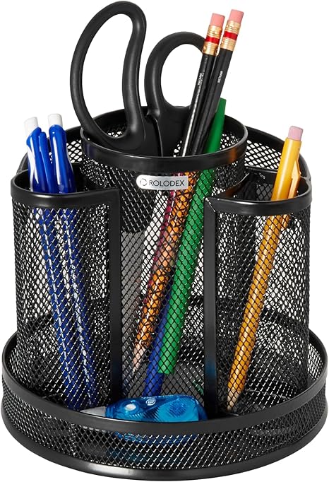 Rolodex® Mesh Spinning Sorter, 6 1/4" x 6 1/2", Black