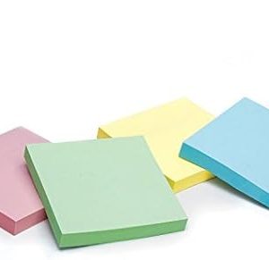 Redi-Tag Self-Stick Notes, Pastel Reminders, 12 Pack of Adhesive Notes, Self-Stick Pads, 3" x 3" Message Notes, Assorted Pastel Colors (B23715)