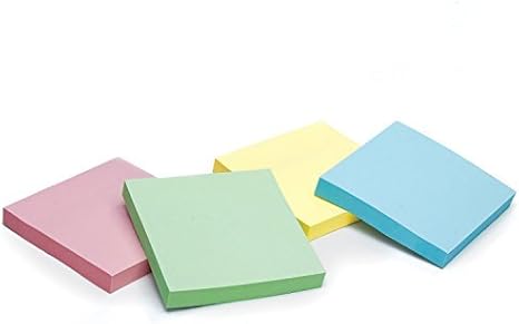 Redi-Tag Self-Stick Notes, Pastel Reminders, 12 Pack of Adhesive Notes, Self-Stick Pads, 3" x 3" Message Notes, Assorted Pastel Colors (B23715)