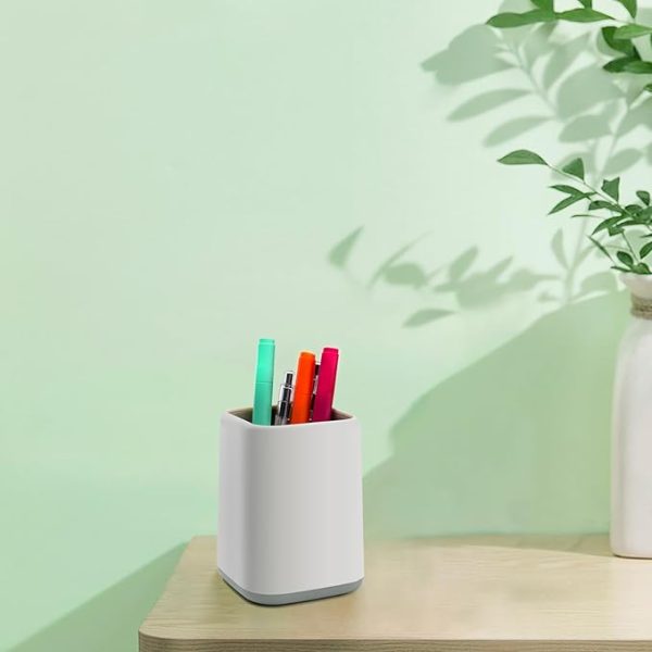 ZUFECY Pen Holder Stand for Desk, Scandinavian Design Desk Organizer Makeup Brush Holder for School, Home, Office (Gray) - Image 2