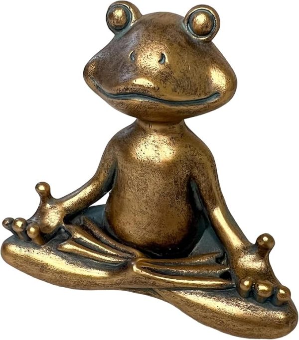 Yoga Frog Writing Pen Holder – Desktop Organizer Perfect for Display of Pens, Pencils, Paint Brushes and Letter Openers – Whimsical Conversation Starter for Home or Office Meditating Zen Figurine - Image 2