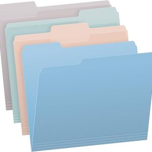Pendaflex File Folders, Letter Size, Assorted Colors for Home, Office Filing Cabinet, 1/3-Cut Tabs, 36 Per Pack (82088)