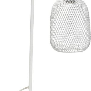 Elegant Designs LD1096-WHT 19" Chic Contemporary Mesh Wire Arch Desk Lamp, for Living Room, Bedroom, Office, White