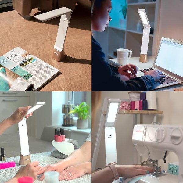 Daylight Company Smart Go Portable Ideal for Reading, Light Therapy, Everyday Tasks, Crafts, Desk Work, DIY, Led, Chargeable lamp, 1 Count (Pack of 1), White - Image 2
