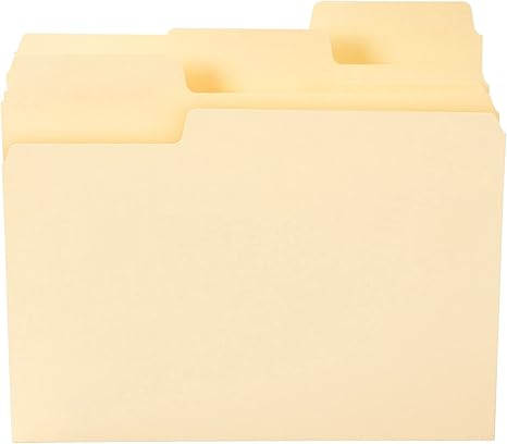Smead SuperTab File Folder, Oversized 1/3-Cut Tab, Letter Size, Manila, 100 Per Box (10301)